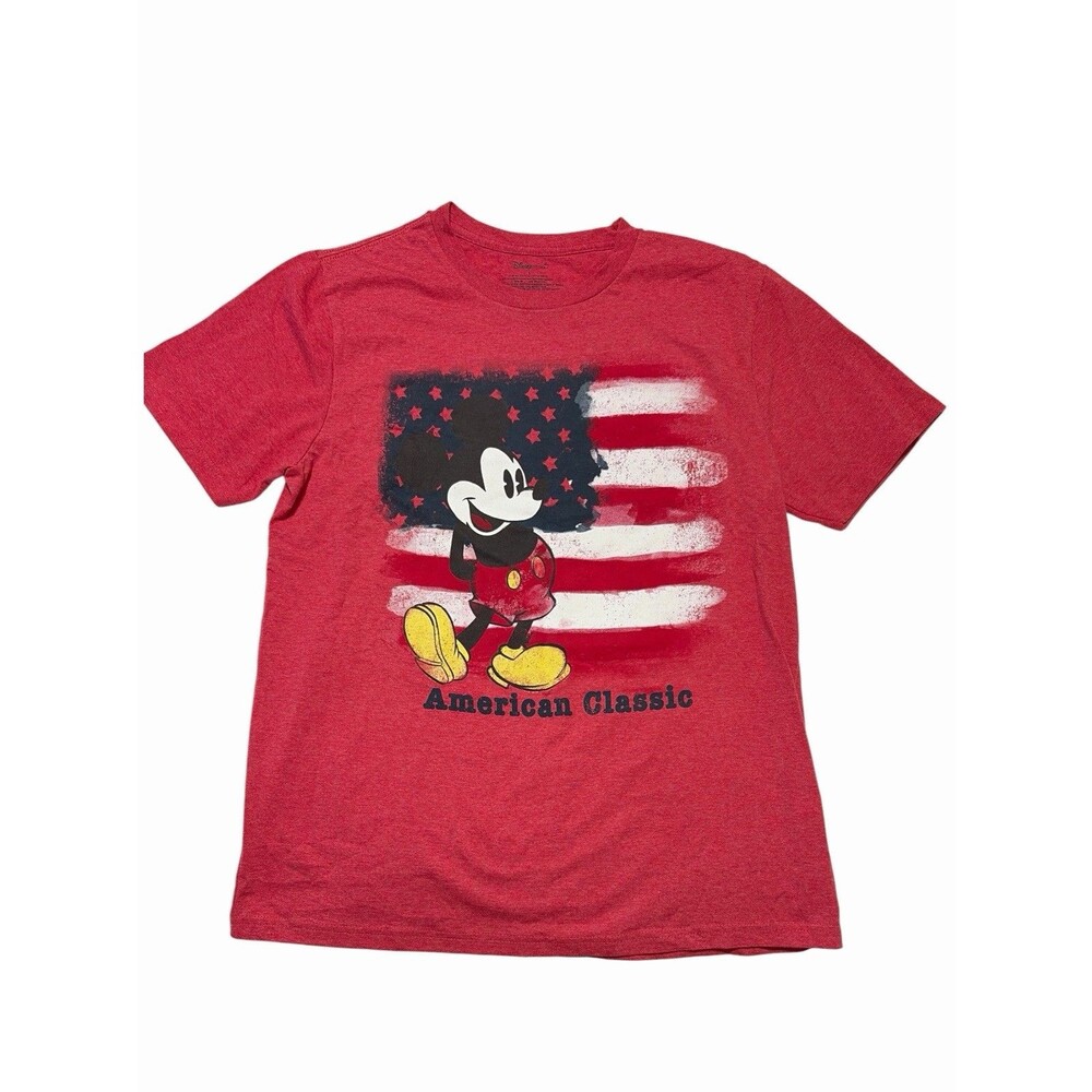 NWT Disney Mickey Mouse American Classic T Shirt Sz L USA July 4 Patriot Flag